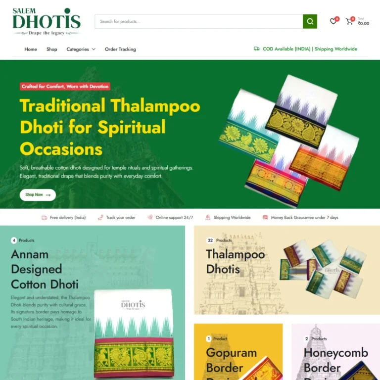 Salem dhotis website
